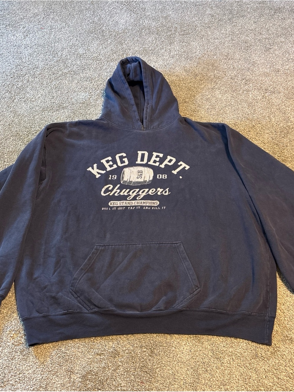 VTG Steve And Barrys Heavyweight Hoodie Sweatshirt Size XXL Keg Stand Champs